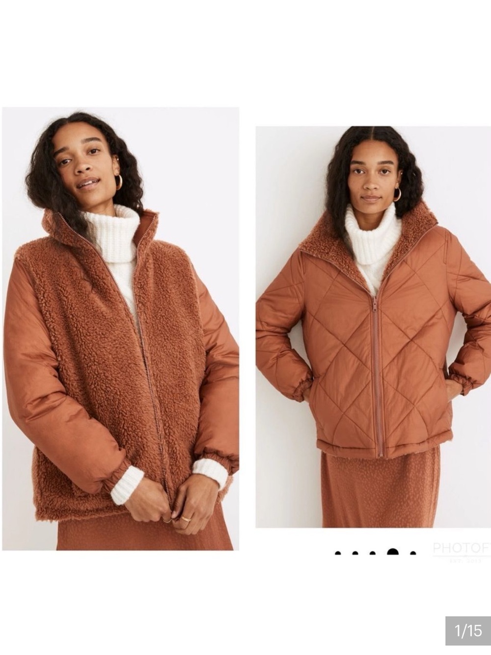 Madewell reversible Sherpa quilted jacket